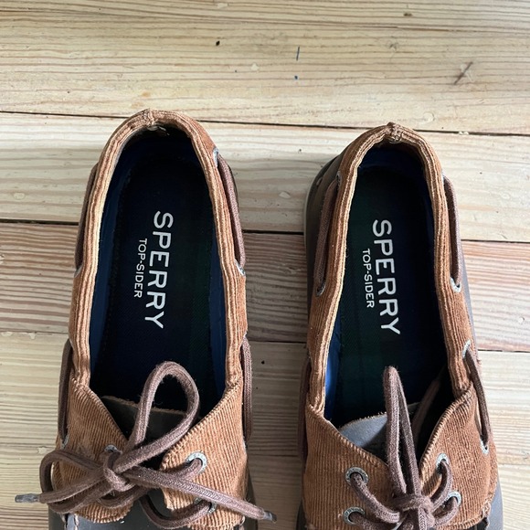 Sperry Top-Sider Mens Boat Shoes Leather Corduroy Brown Lace Up Casual Loafers‎ - Picture 4 of 11